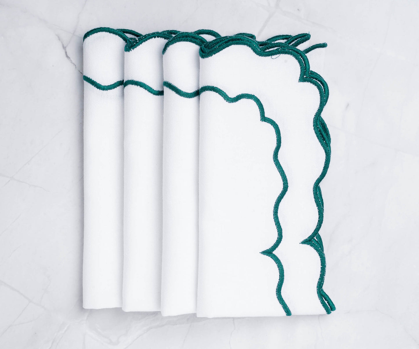 Green Scalloped Napkins
