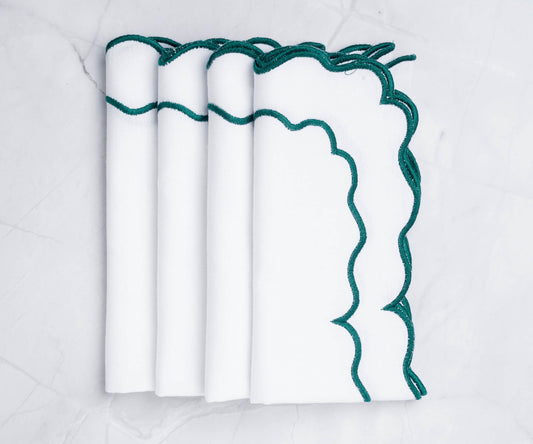 Green Scalloped Napkins
