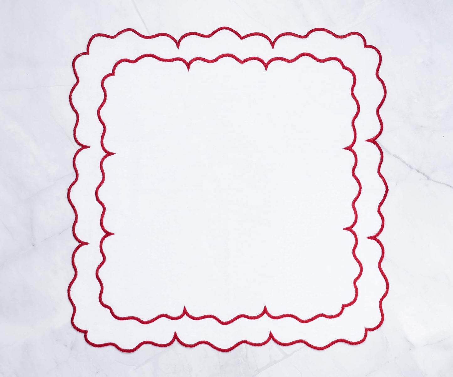 Red Scalloped Napkins