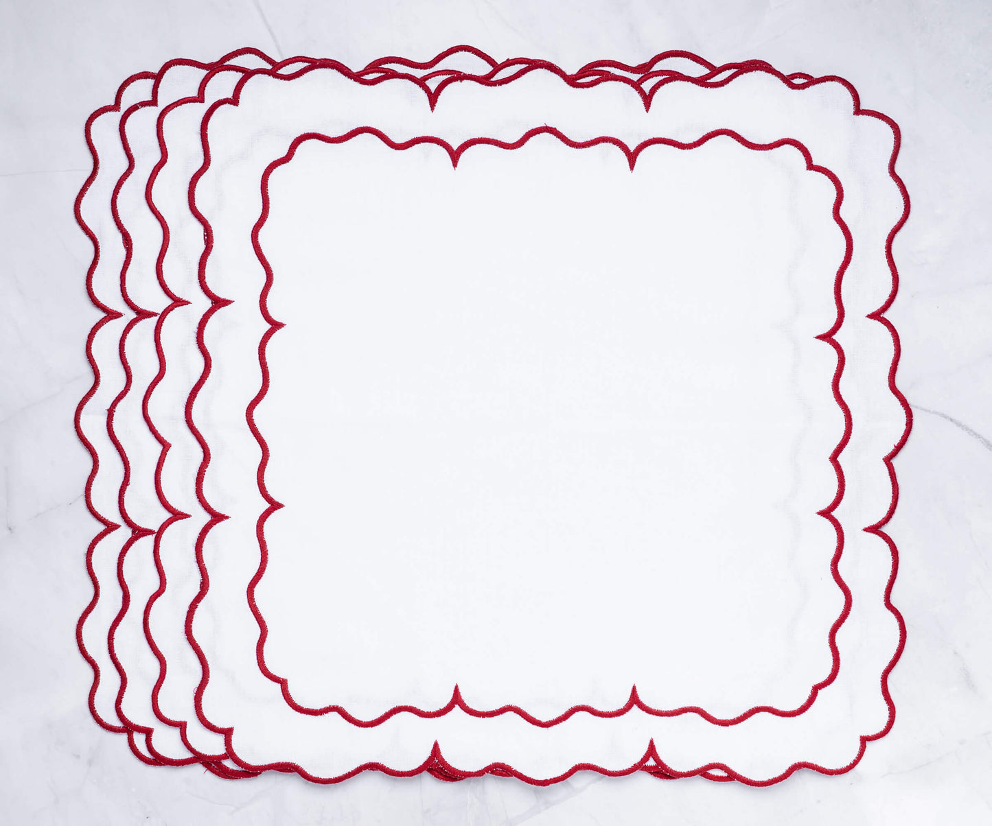 Red Scalloped Napkins
