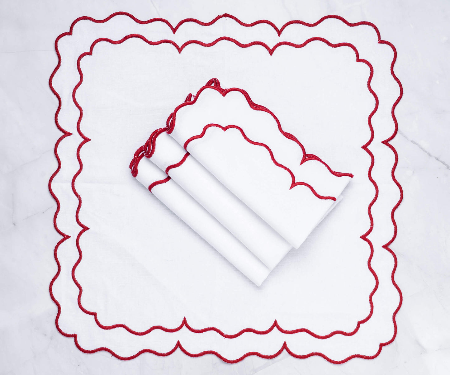White Embroidered Napkins