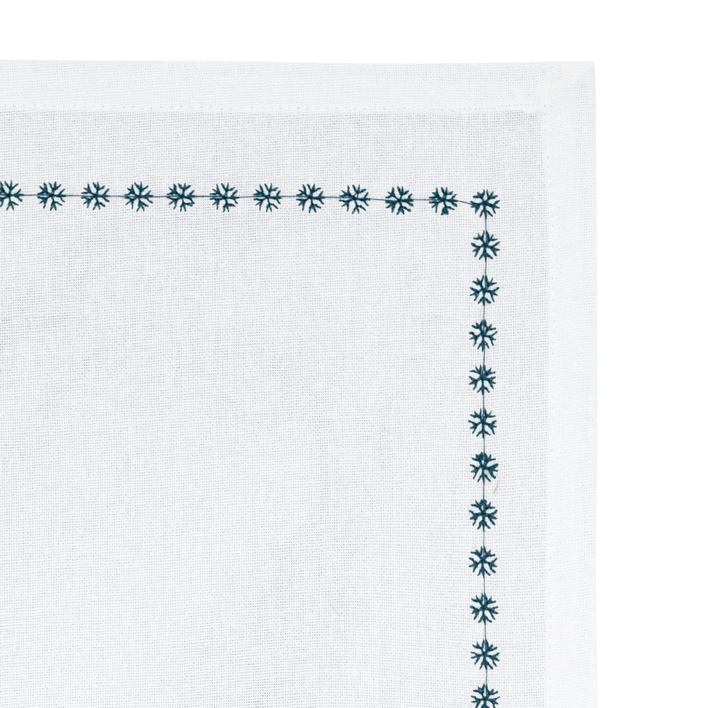 Green Snowflake Napkins - Embroidered