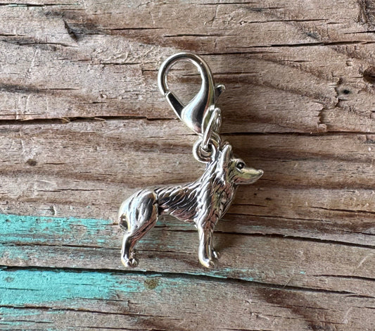 Handcrafted Sterling Silver Husky Dog Charm