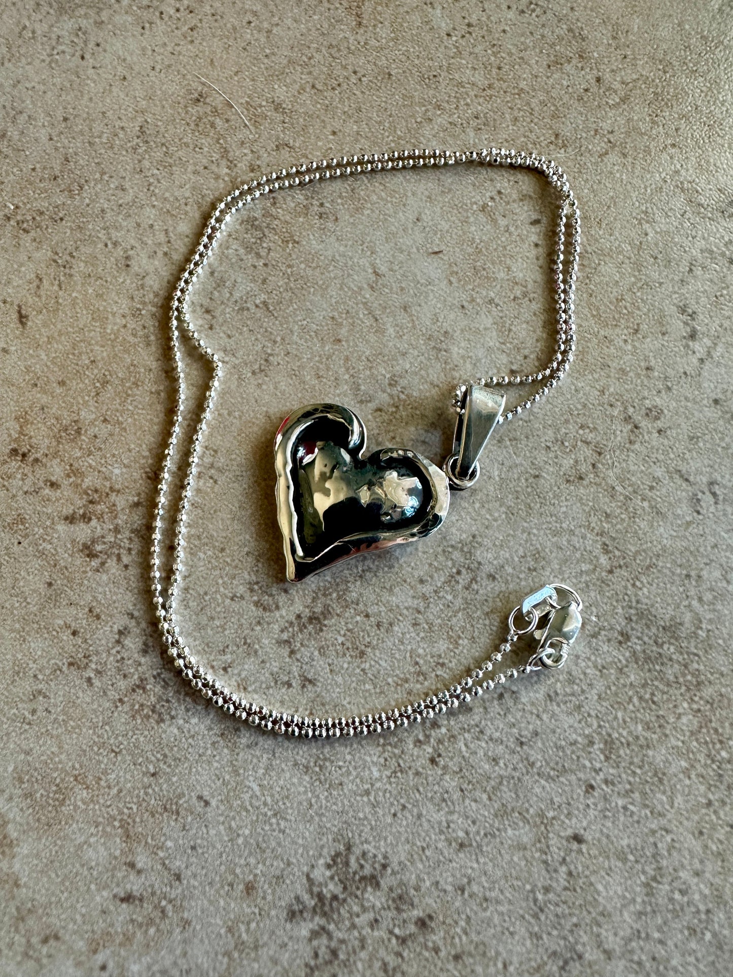 Heart Pendant Sterling Silver Necklace