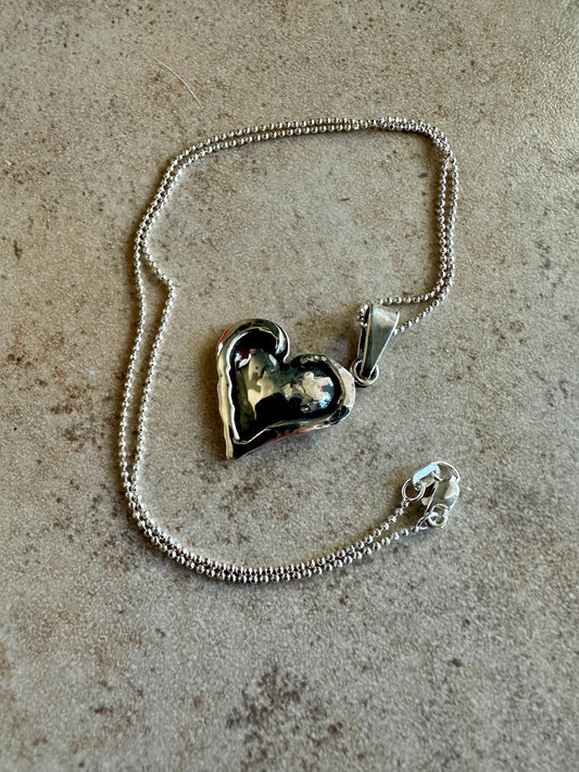 Heart Pendant Sterling Silver Necklace