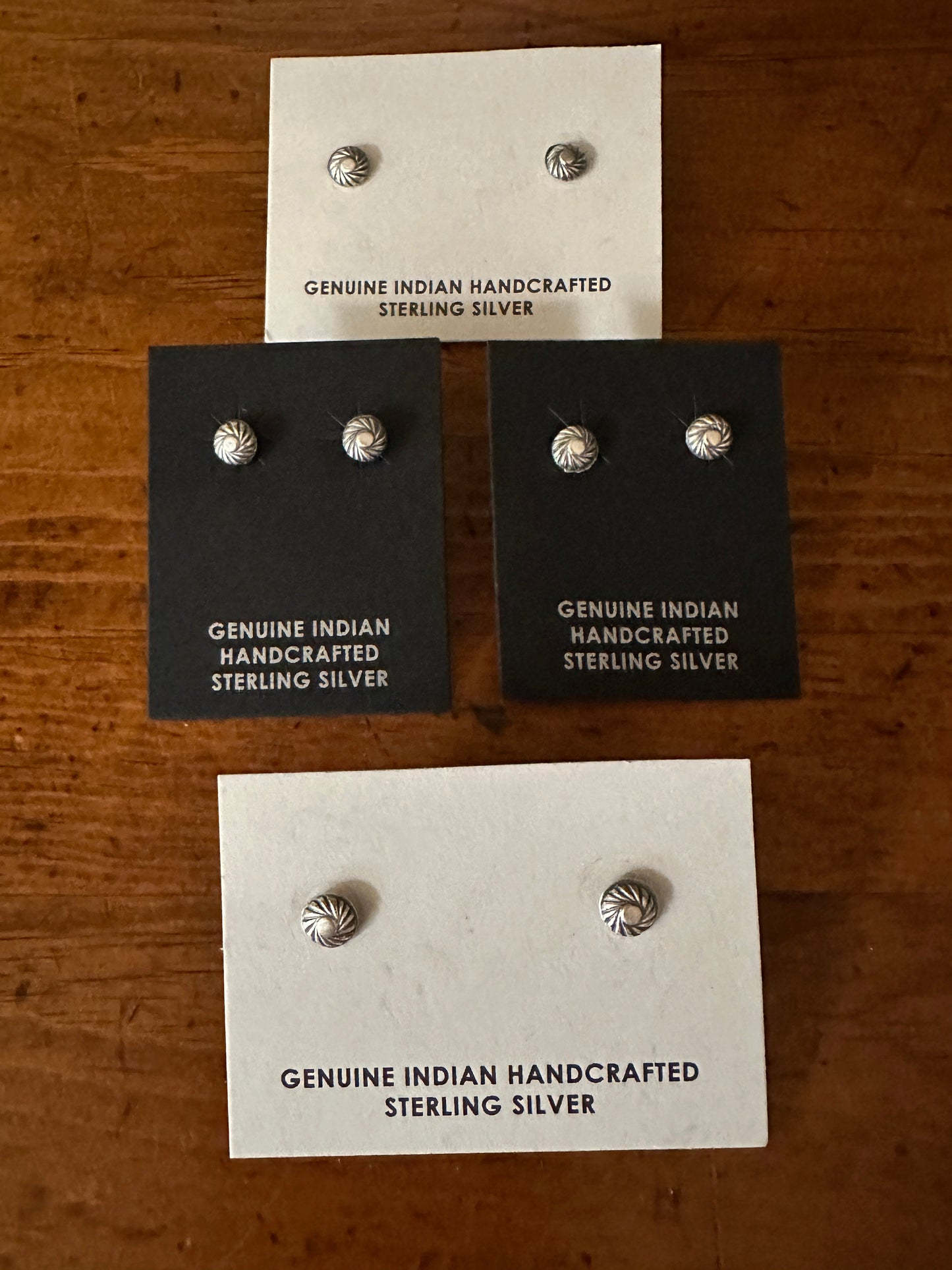 Handcrafted Sterling Silver Concho Swirl Stud Post Earrings