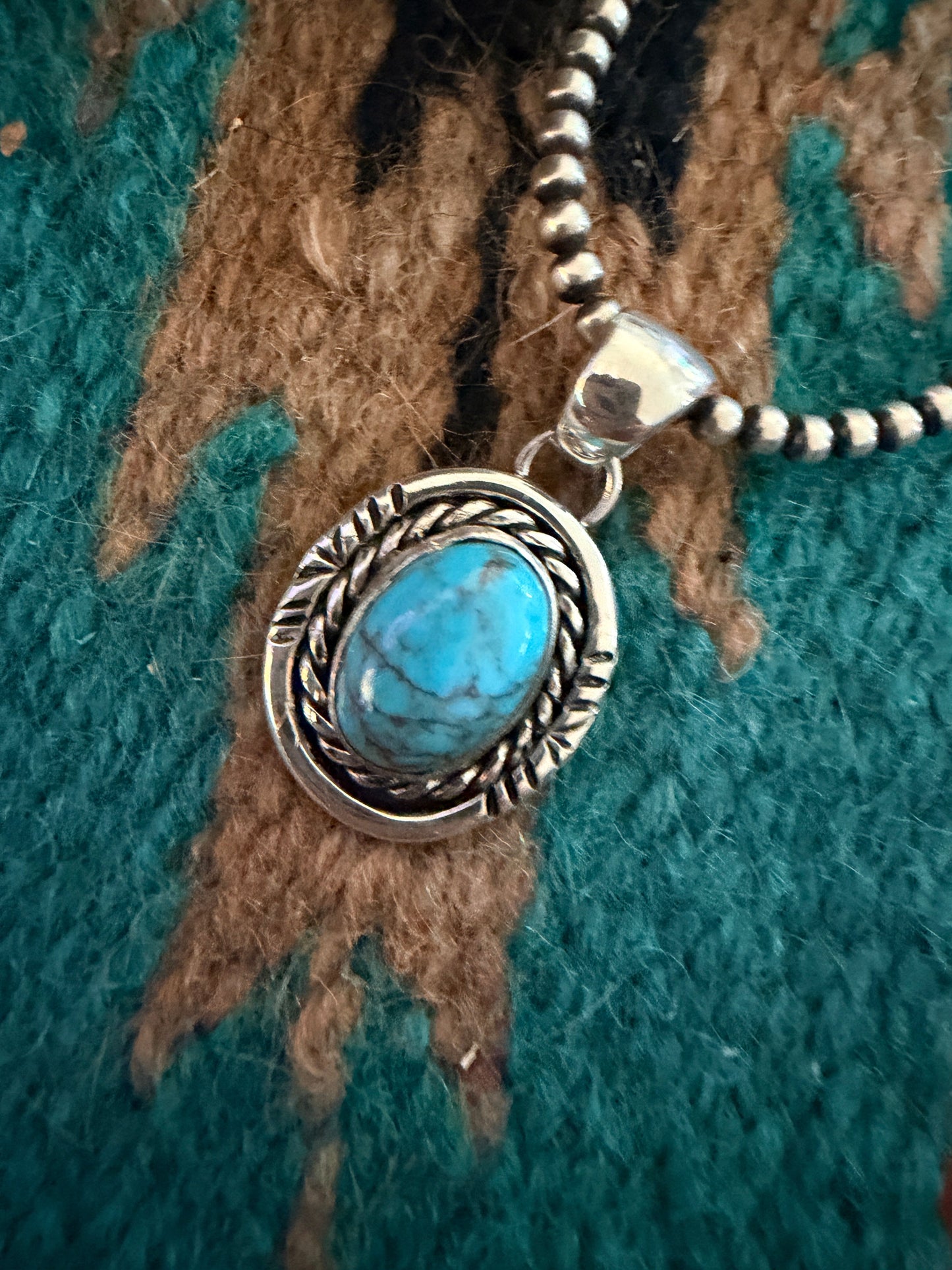 Handcrafted Sterling Silver and Turquoise Pendant