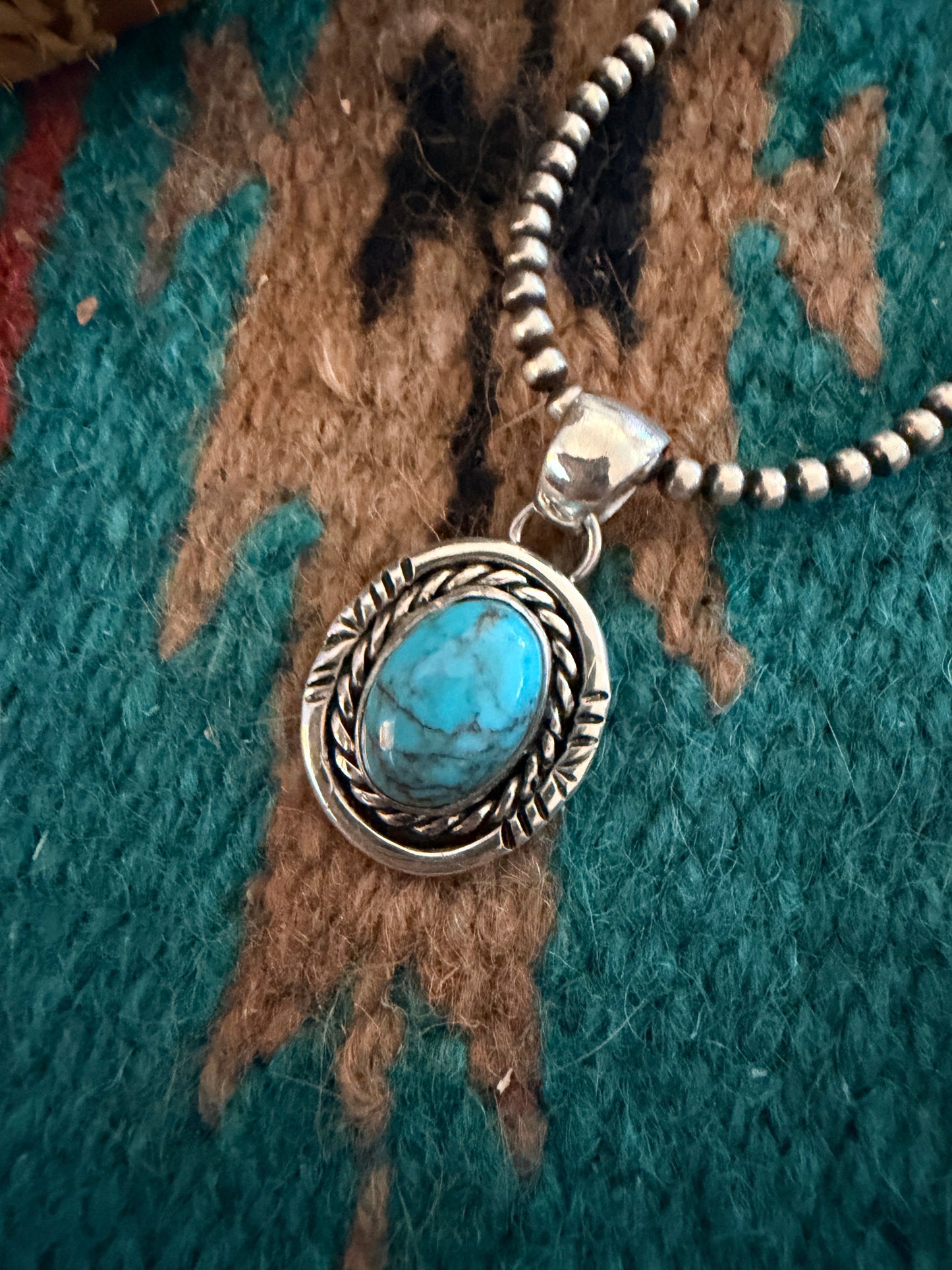 Handcrafted Sterling Silver and Turquoise Pendant