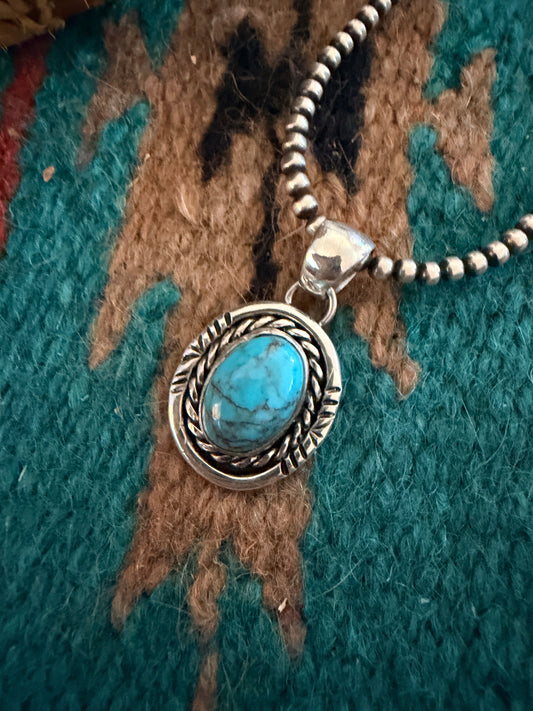 Handcrafted Sterling Silver and Turquoise Pendant