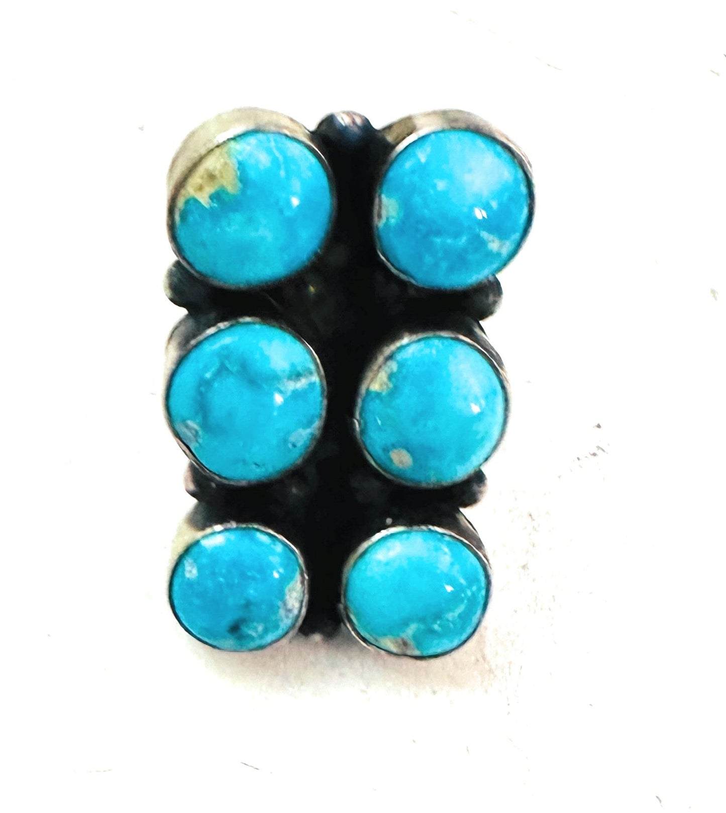 Handcrafted Kingman Turquoise & Sterling Silver Ring Size 8.5