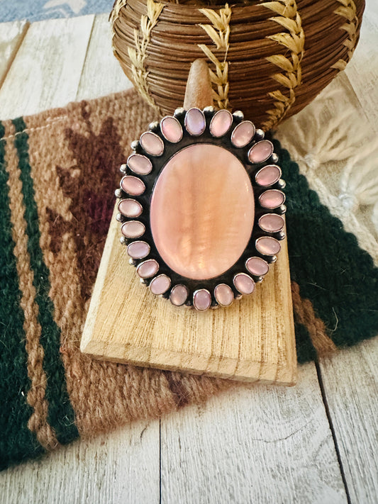 Handcrafted Mother of Pearl & Sterling Silver Ring by Jacqueline Silver