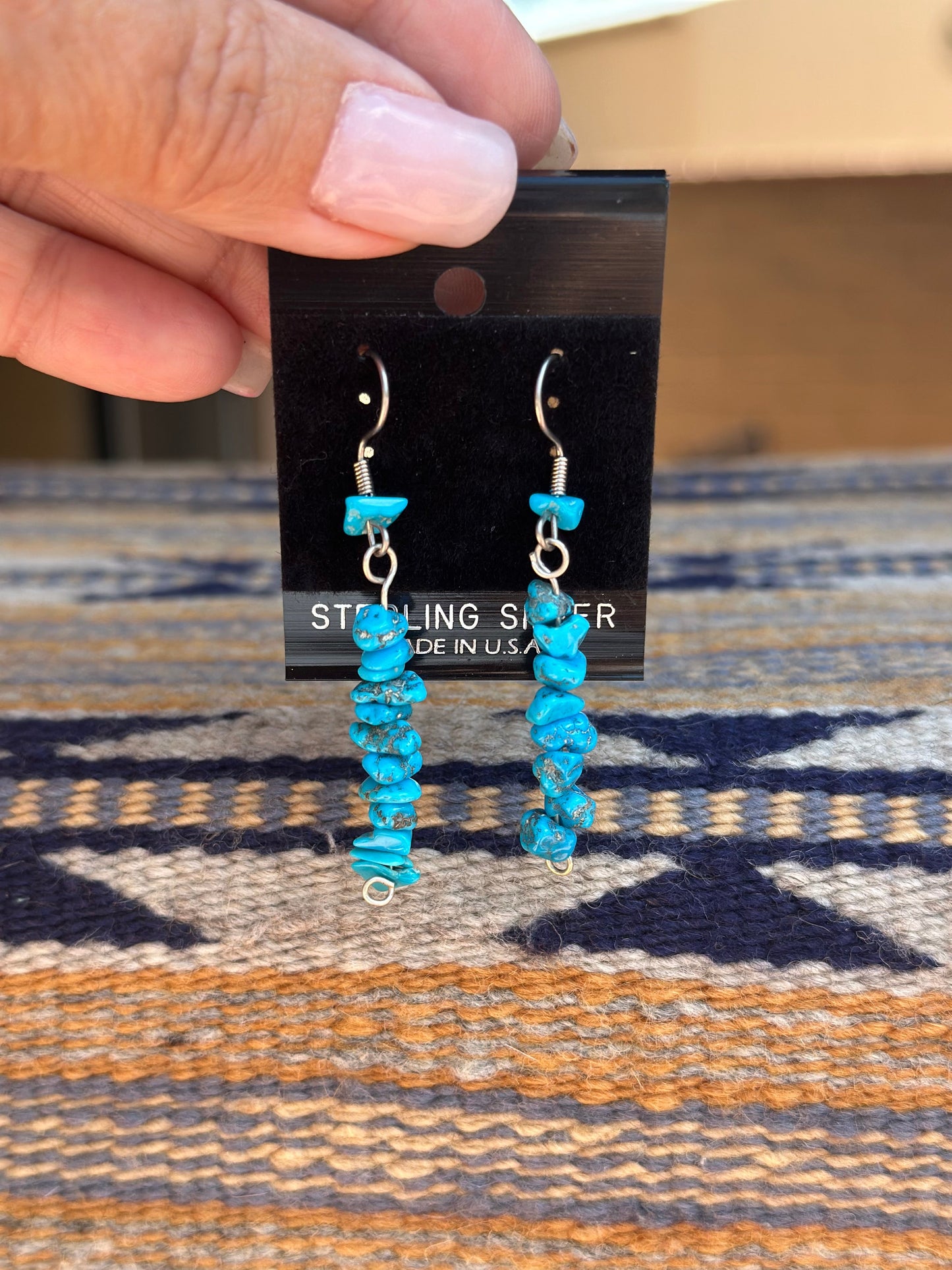 Handcrafted Old Pawn Sleeping Beauty TurquoiseChip Dangles