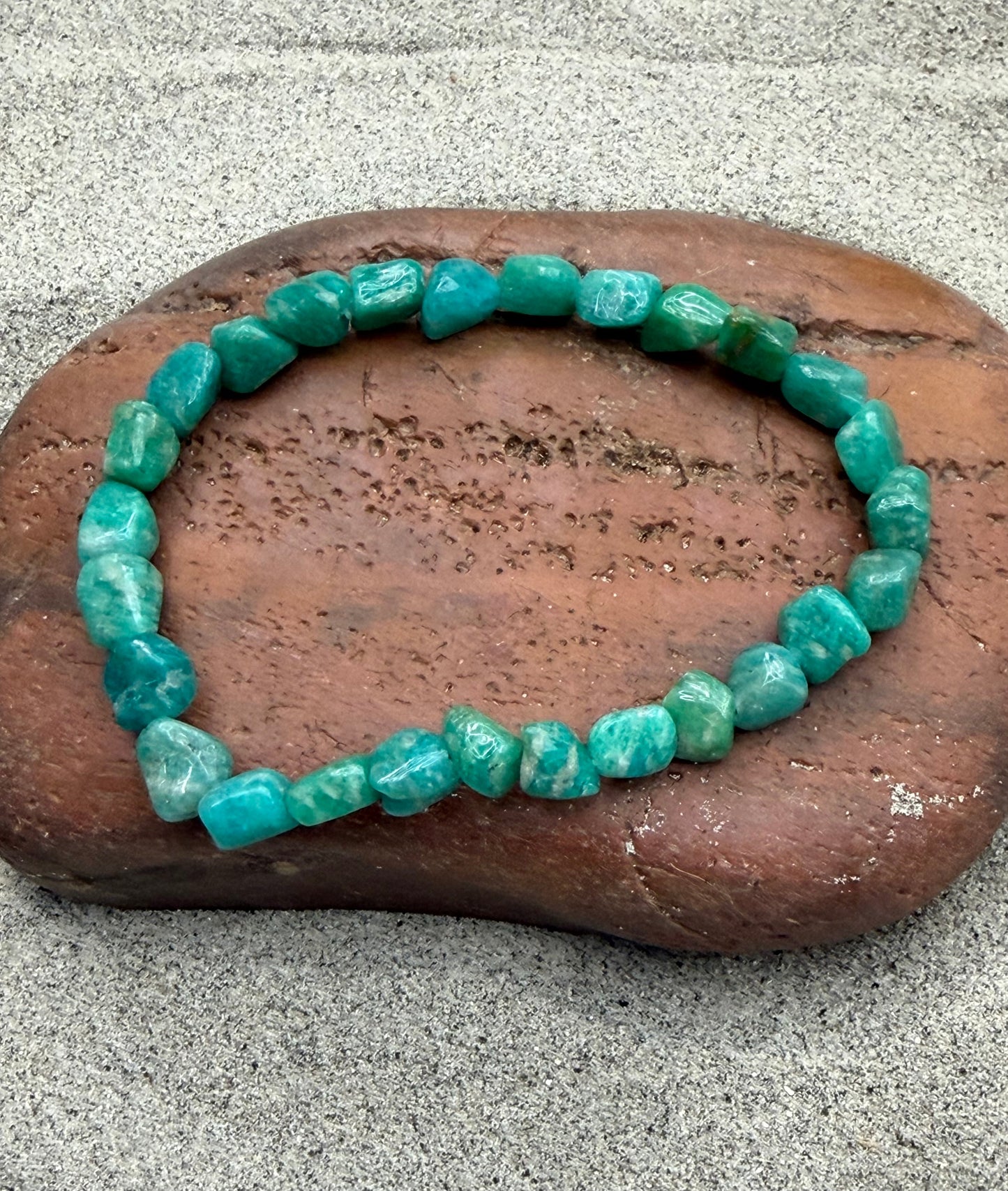 Green Amazonite Nugget Stretch Bracelet