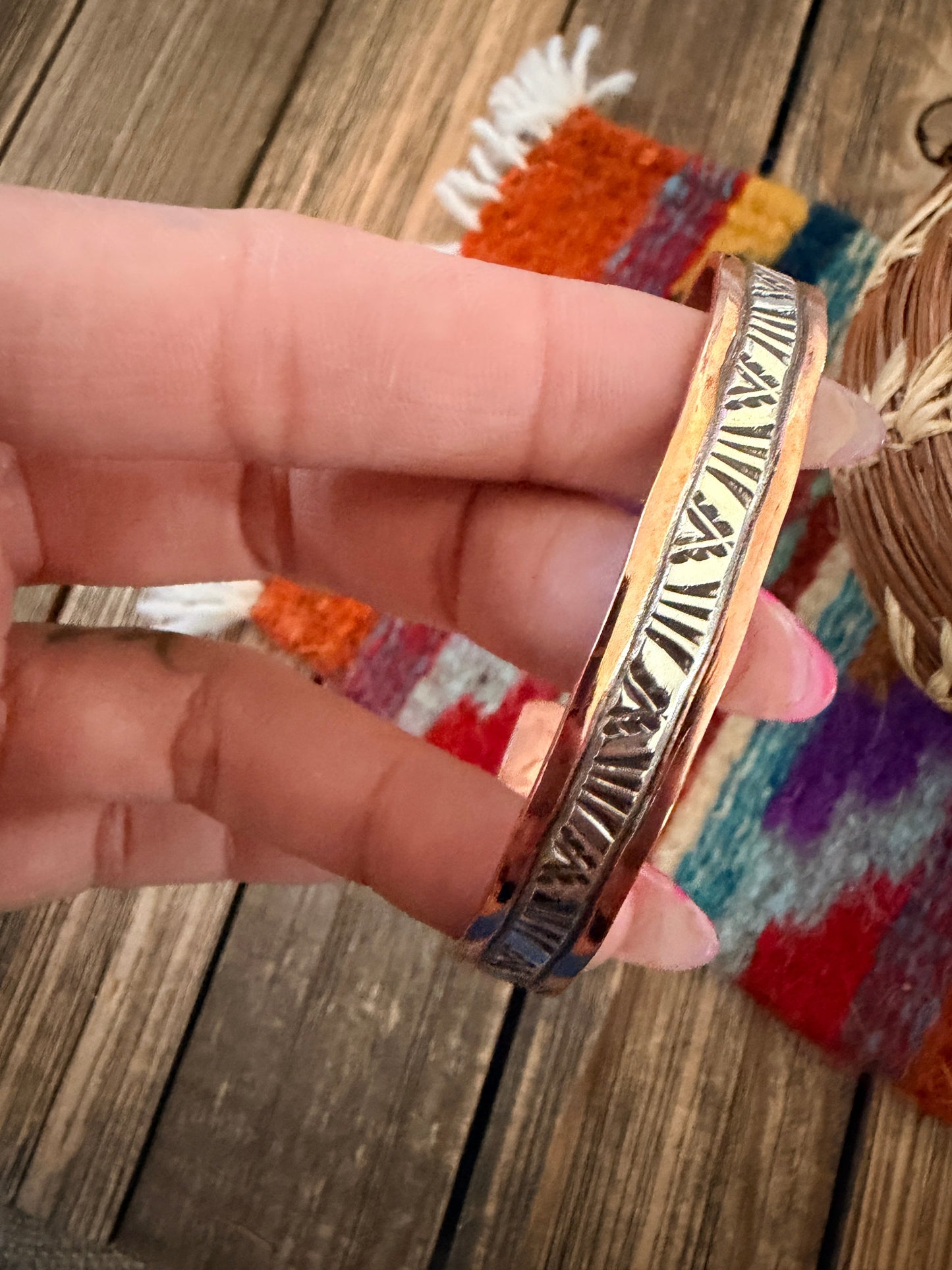 Handcrafted Copper & Sterling Silver Cuff Bracelet