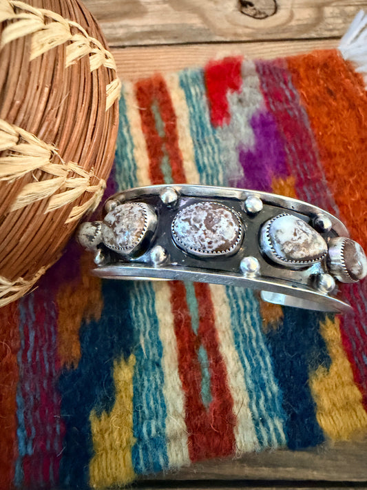 Handcrafted Dry Creek Turquoise & Sterling Silver Cuff Bracelet by Paul Largo