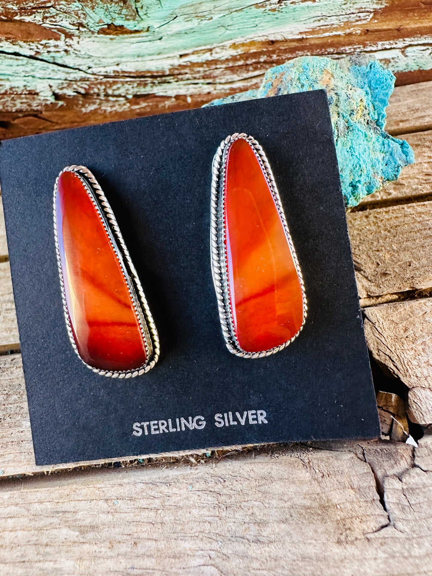 Handcrafted Carnelian & Sterling Silver Dangle Earrings