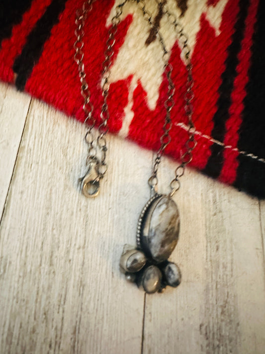 Handcrafted Sterling Silver & White Buffalo Chain Necklace