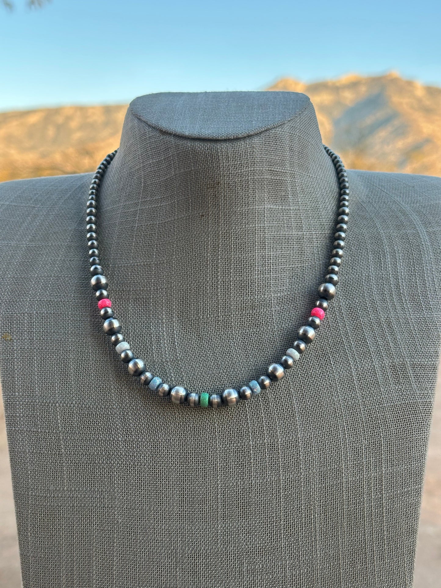 Handcrafted Pearl Sterling Silver Sherbet Opal Necklaces