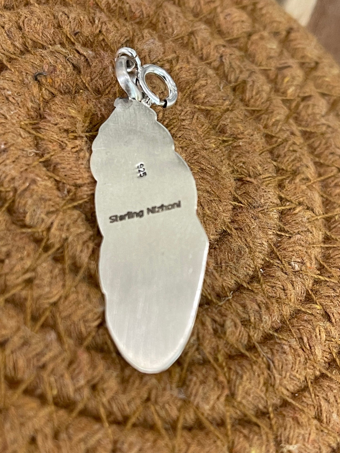 Handmade Sterling Silver & Turquoise Feather Charm