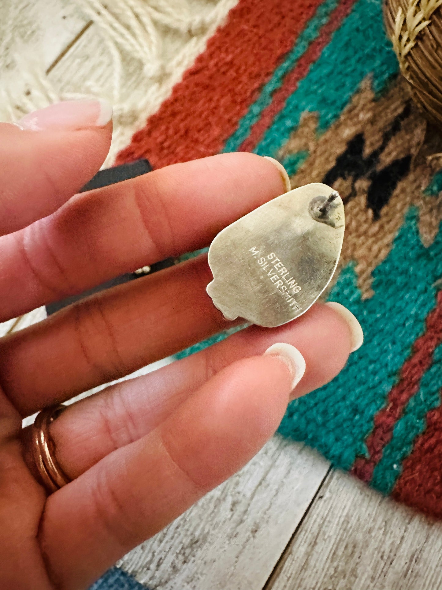 Handcrafted Rhodochrosite & Sterling Silver Post Earrings