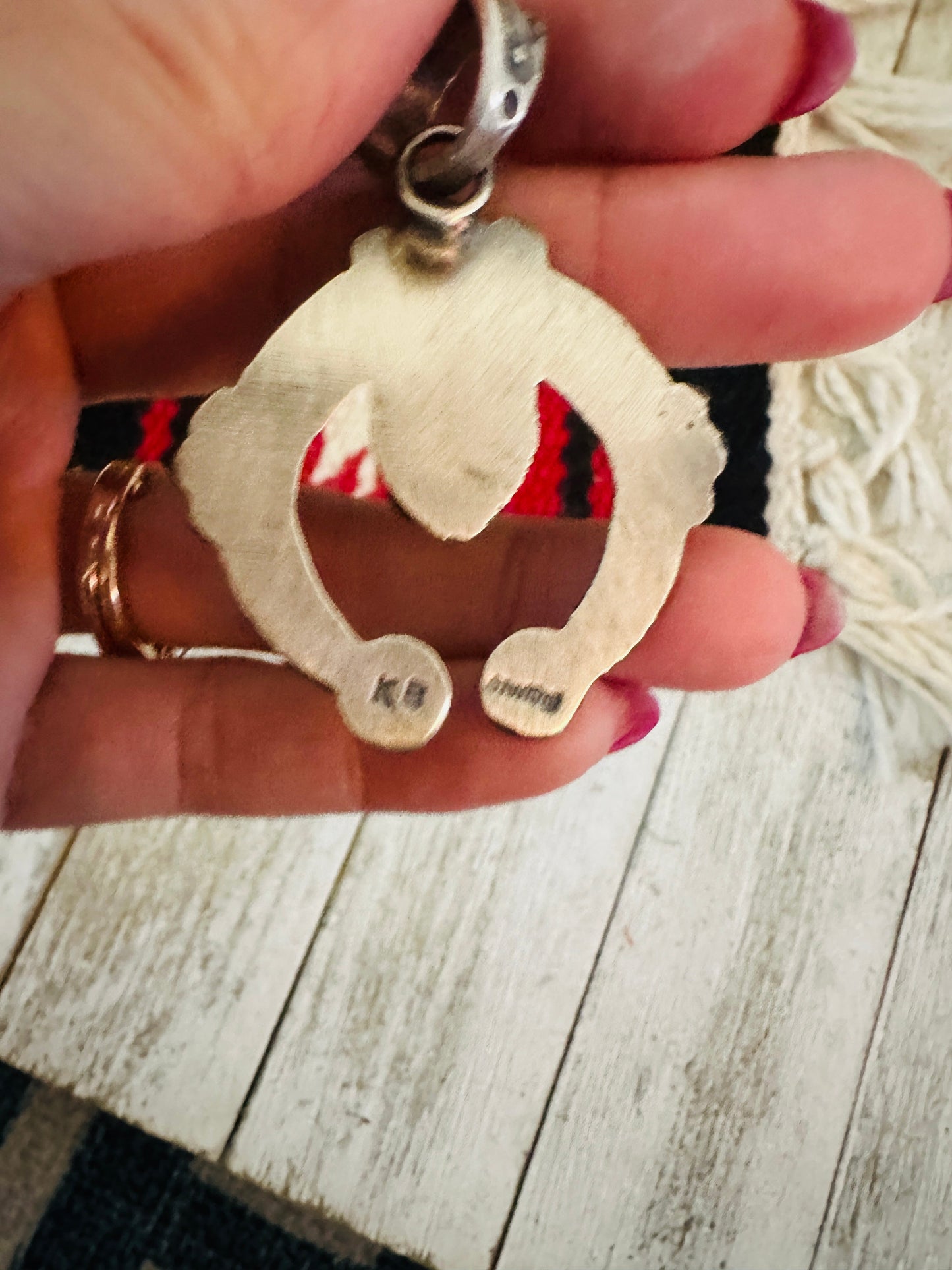 Handcrafted Sterling Silver & Turquoise Naja Pendant by Kevin Billah