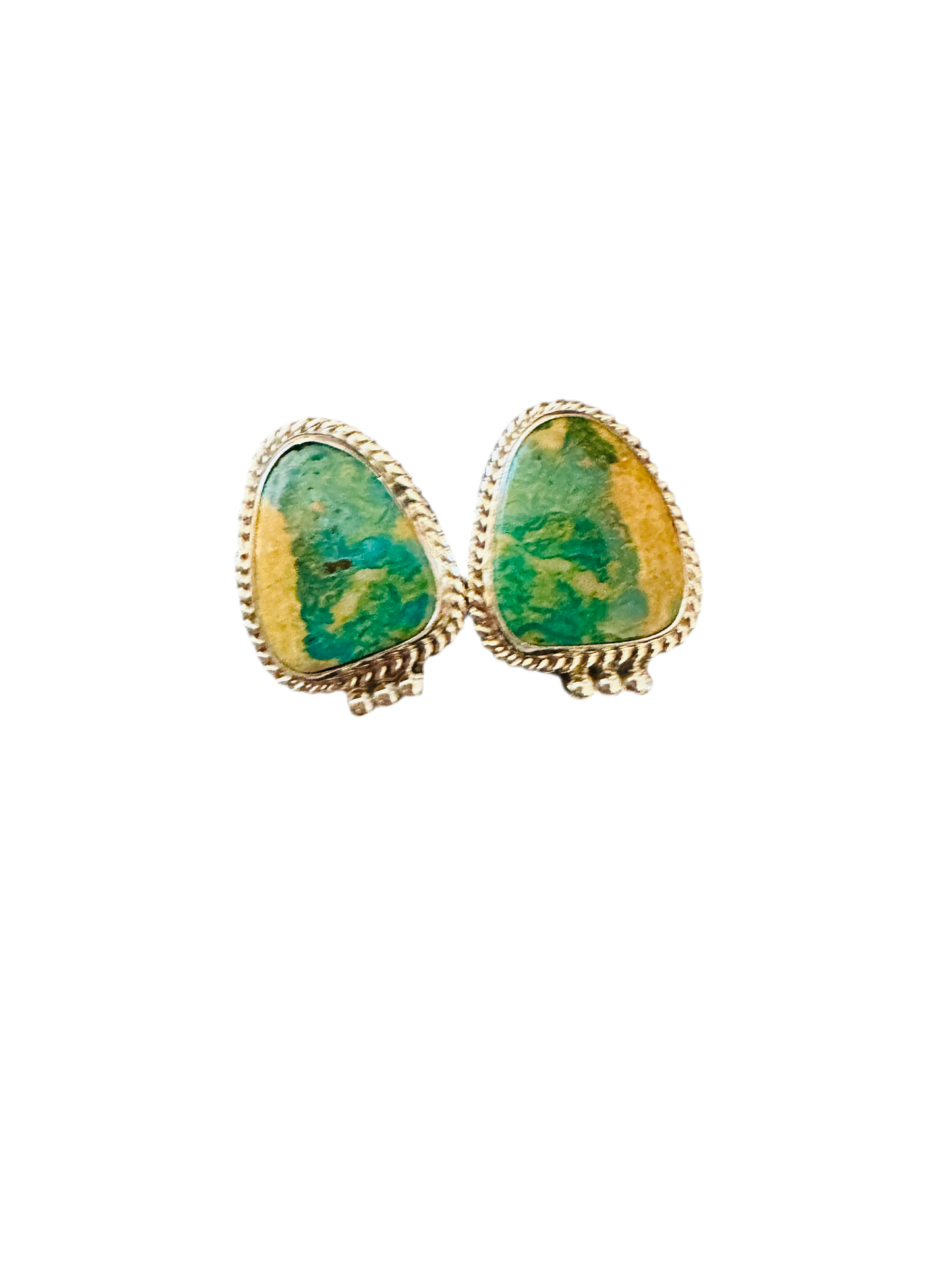 Handcrafted Turquoise & Sterling Silver Post Earrings