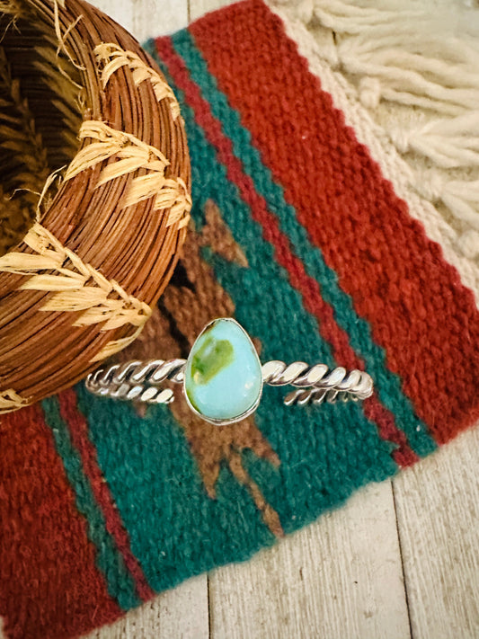 Handcrafted Sterling Silver & Sonoran Gold Turquoise Cuff Bracelet