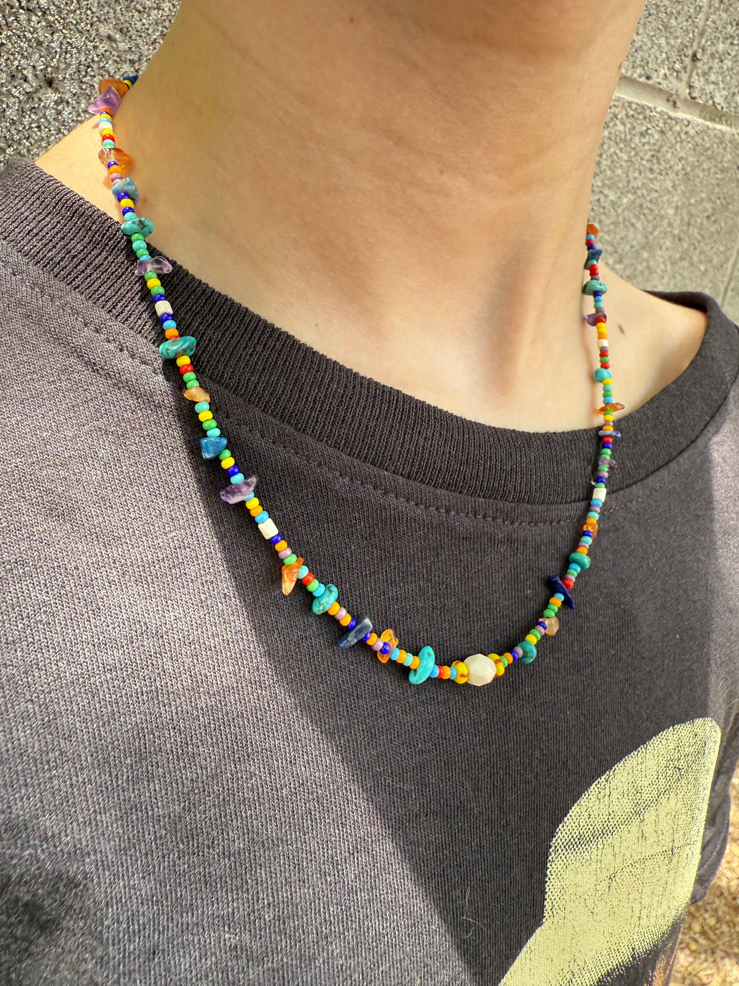 “The Golden Collection” Beaded Bliss Handmade Beaded Necklace 16” STYLE 7