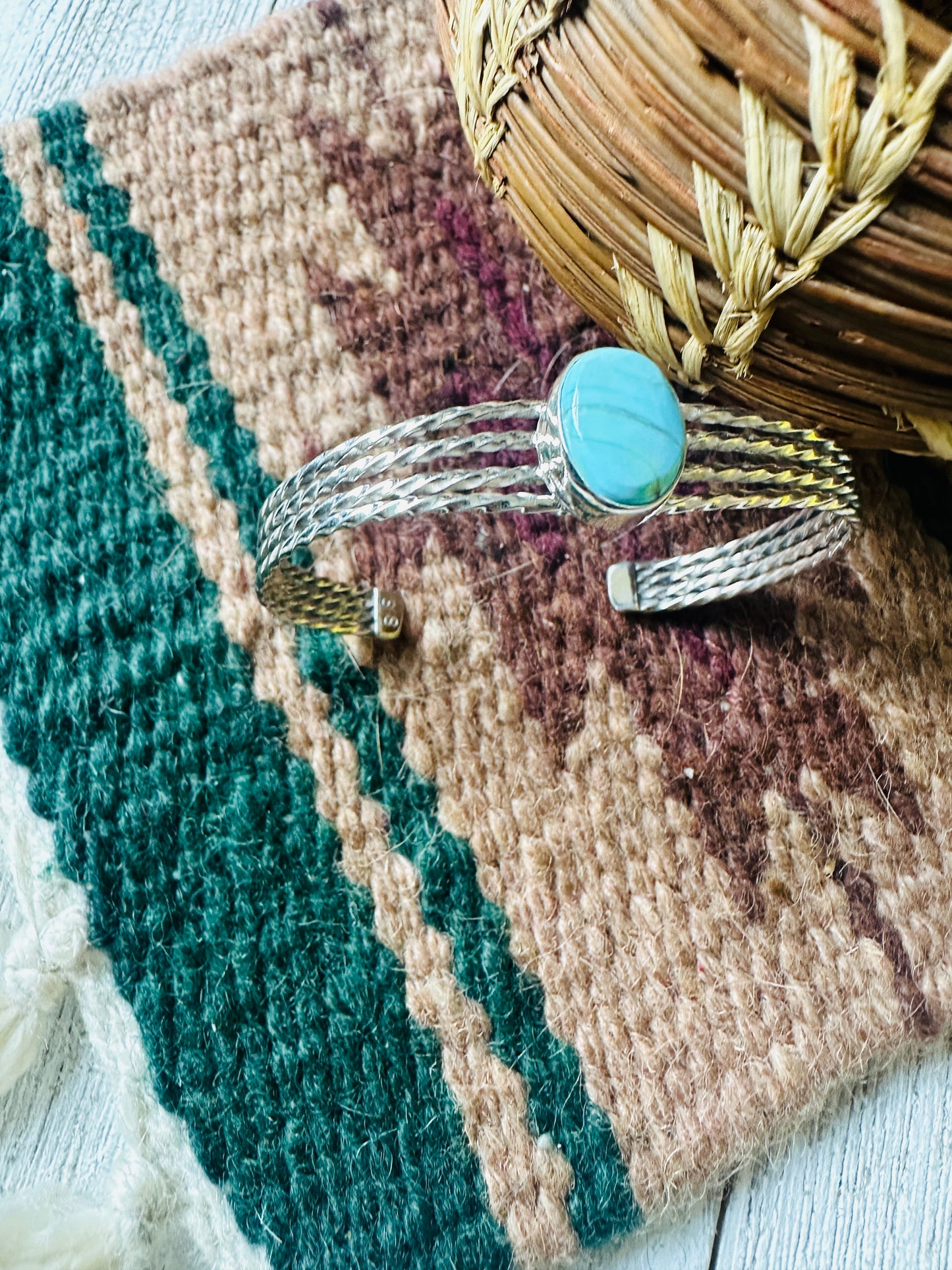 Handcrafted Sterling Silver & Turquoise Cuff Bracelet