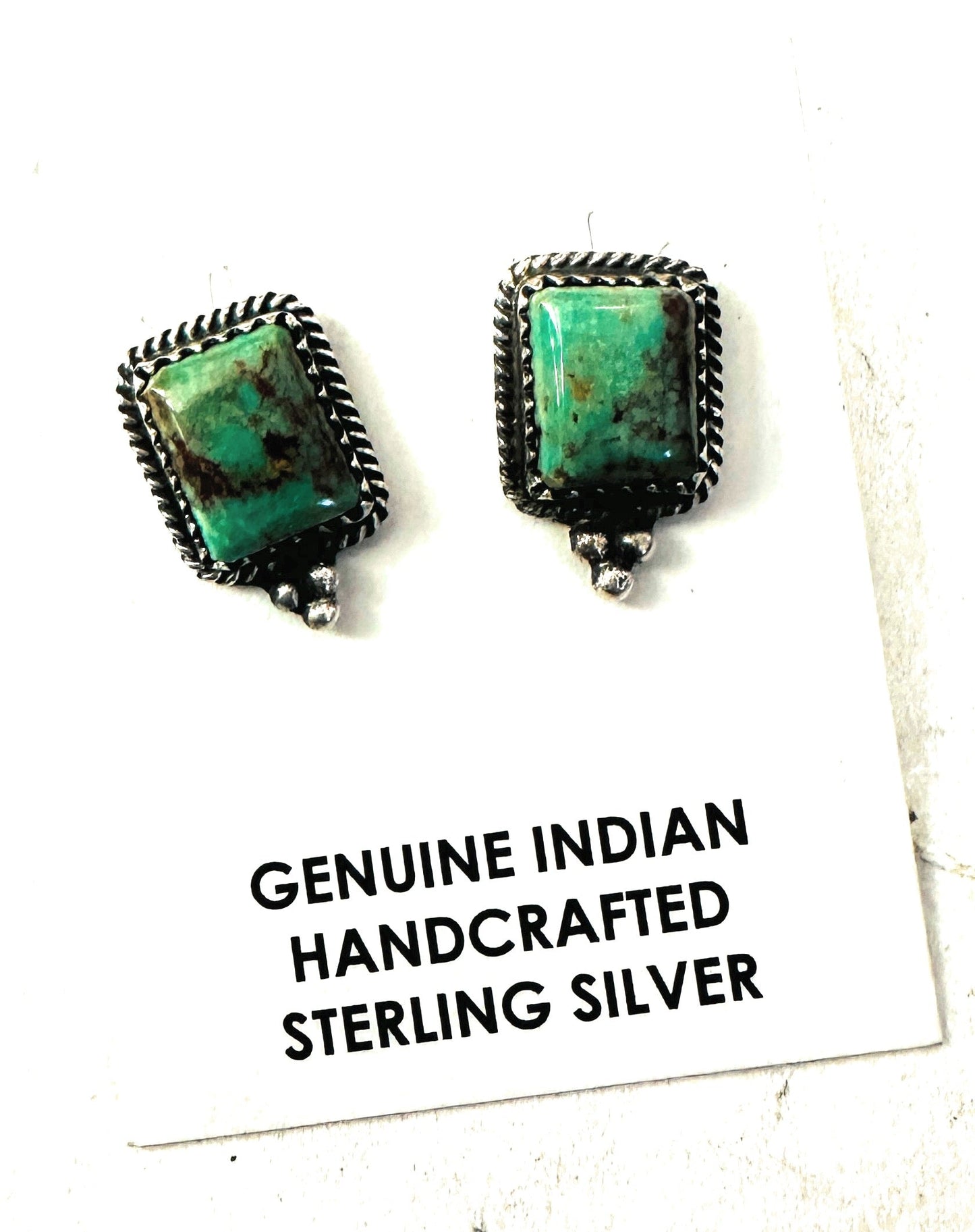 Navajo Sterling Silver & Turquoise Post Earrings