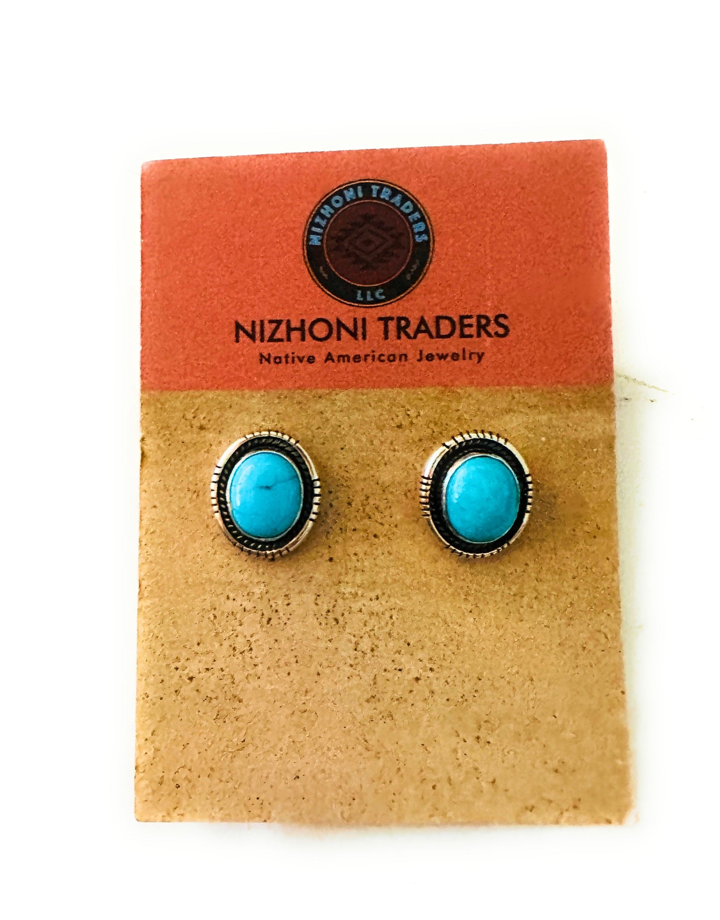 Navajo Sleeping Beauty Turquoise and Sterling Silver Stud Earrings