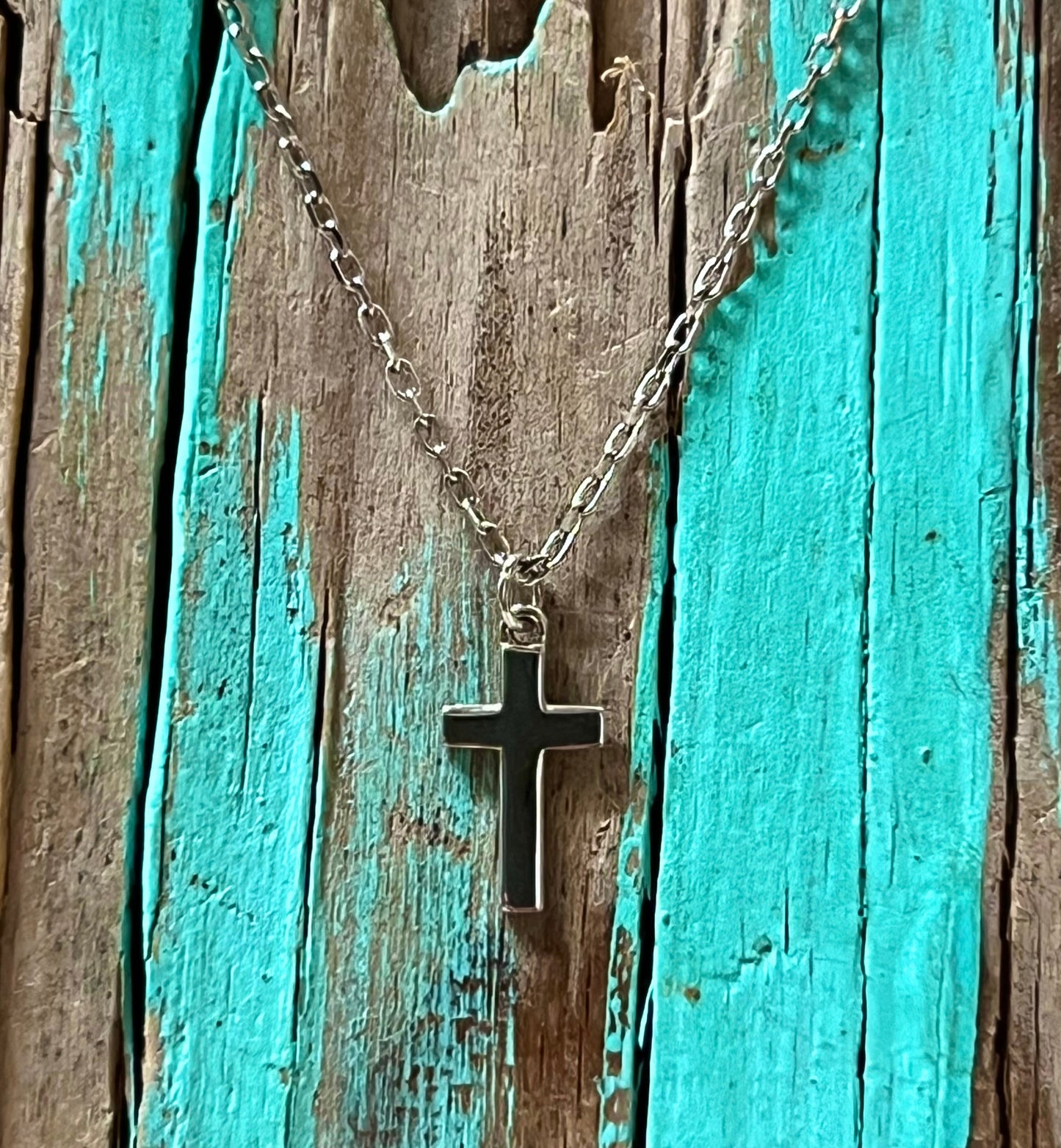 Graceful Sterling Silver Cross Necklace 18”