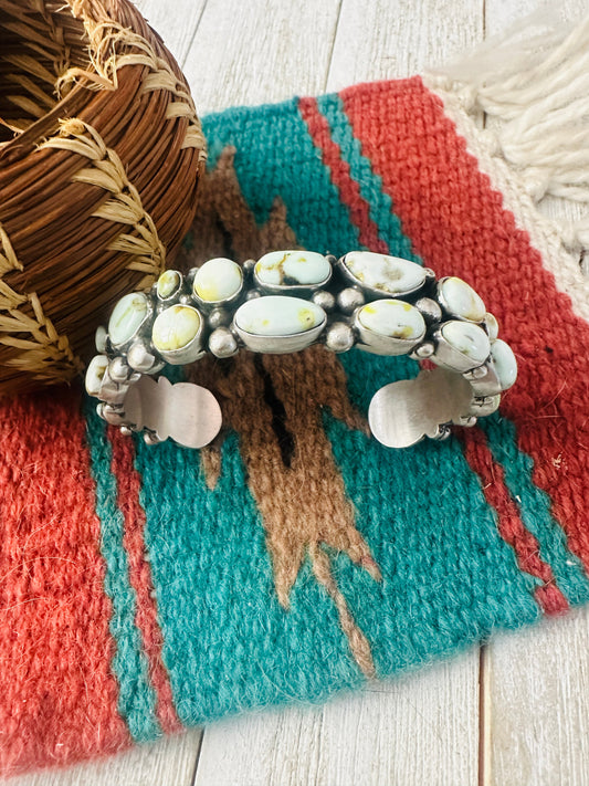 Handcrafted Palomino Turquoise & Sterling Silver Cuff Bracelet