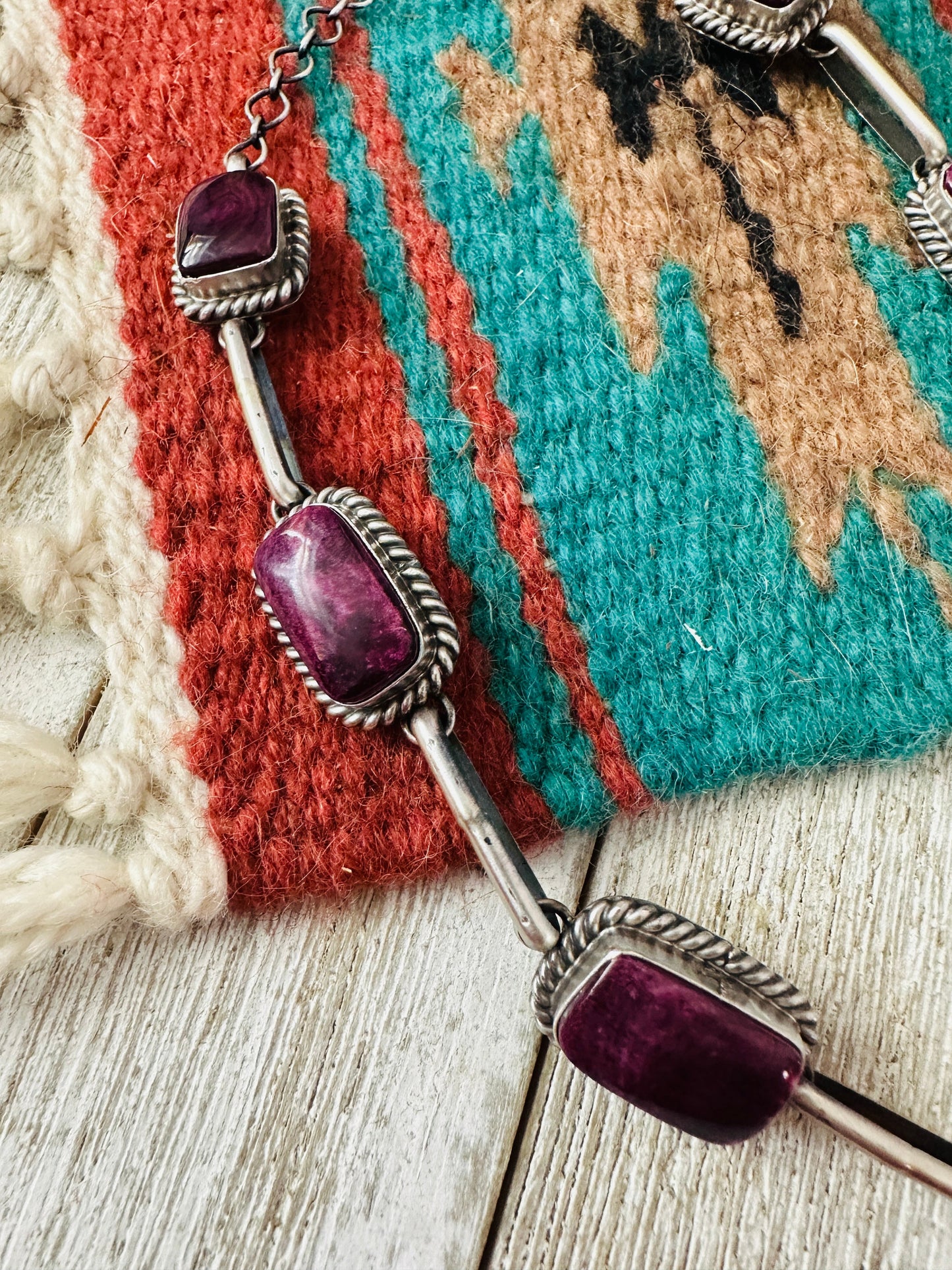 Handcrafted Sterling Silver & Purple Spiny Choker