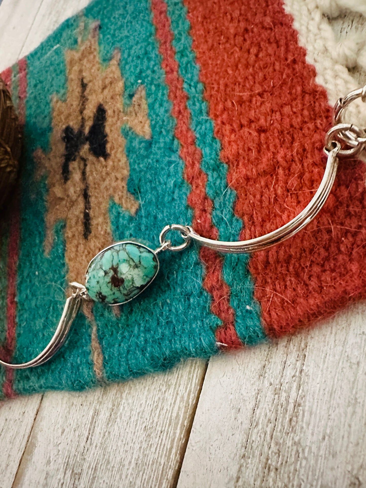 Navajo Turquoise & Sterling Silver Floating Link Bracelet