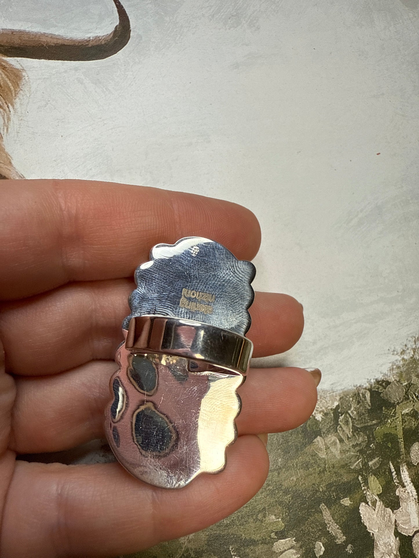 Handmade Palomino Turquoise & Sterling Adjustable Ring