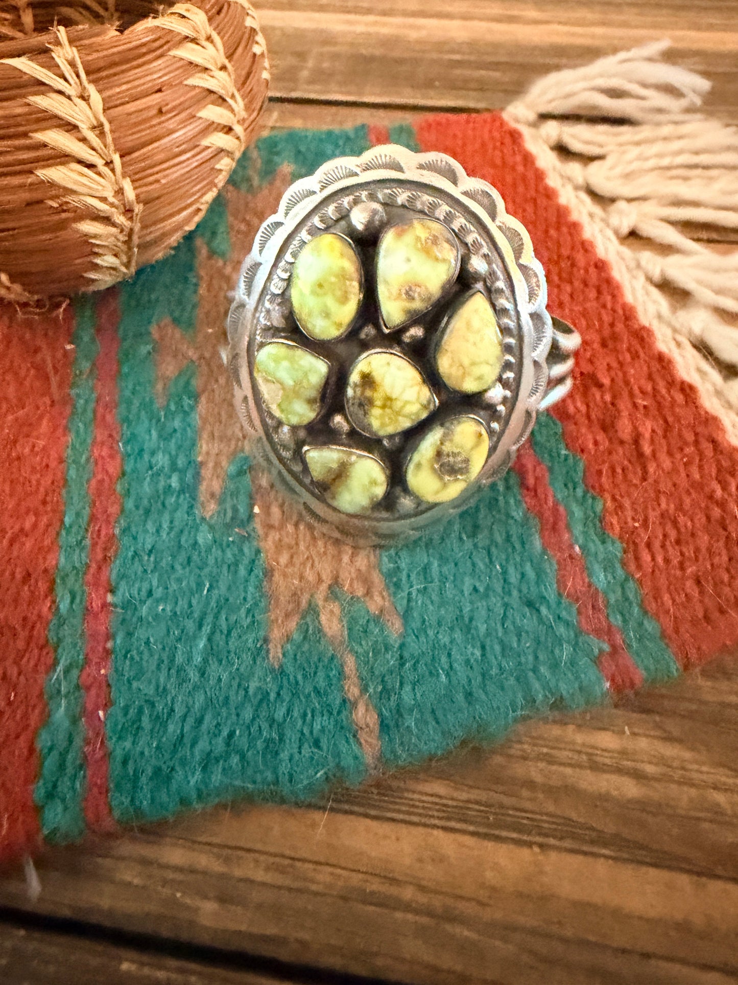 Handcrafted Palomino Turquoise & Sterling Silver Cuff Bracelet by Chimney Butte