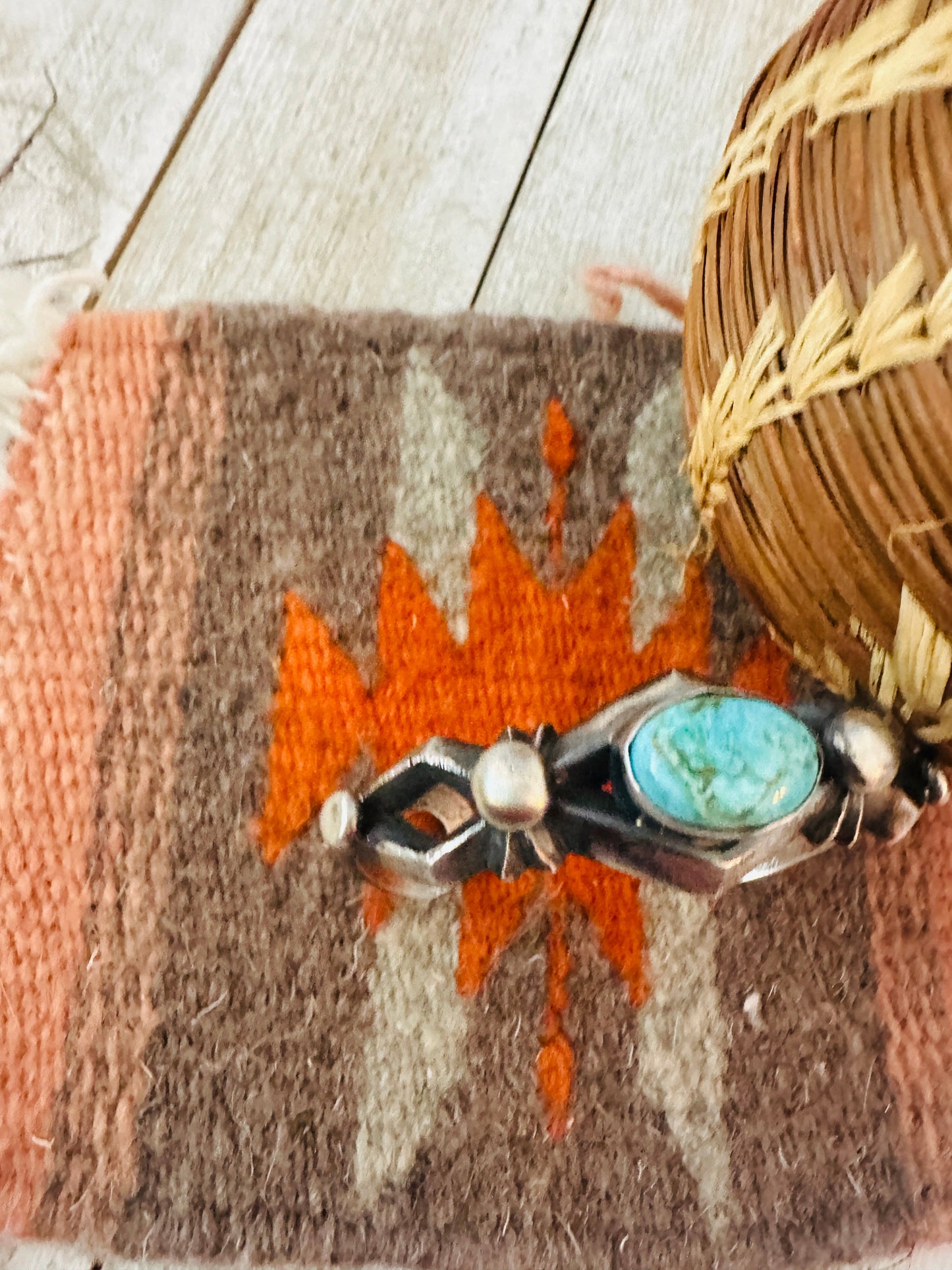 Handcrafted Sterling Silver & Turquoise Cuff Bracelet by Chimney Butte