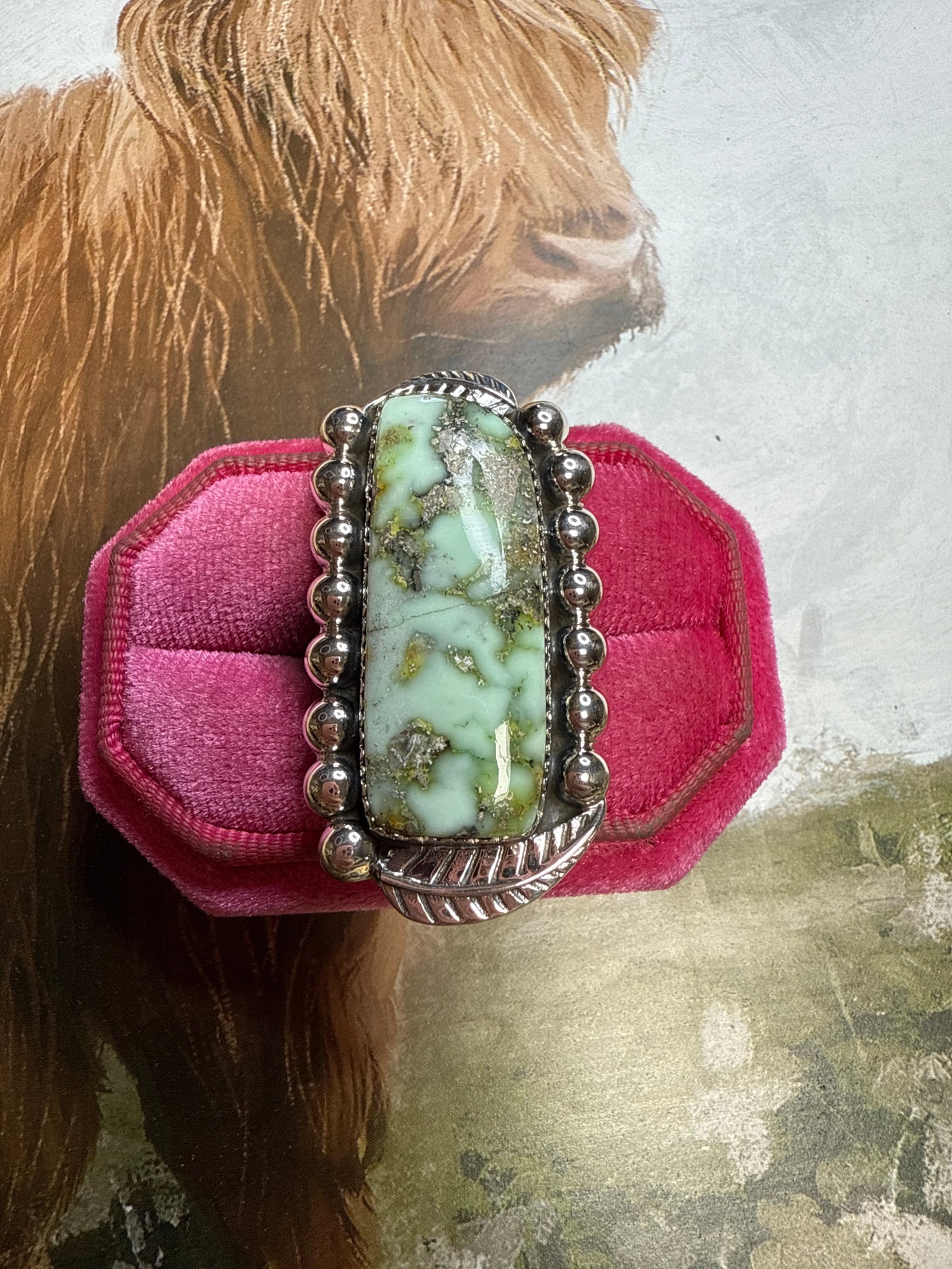 Handmade Palomino Turquoise & Sterling Adjustable Ring