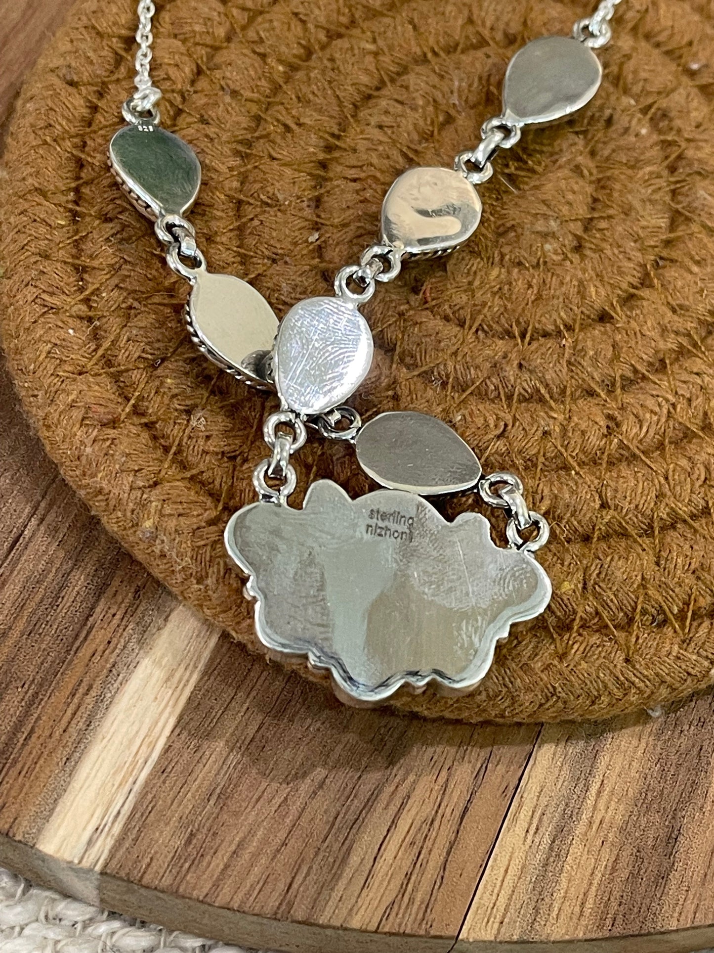 Handcrafted Sterling Silver & South Hill Sonoran Turquoise Cluster Necklace