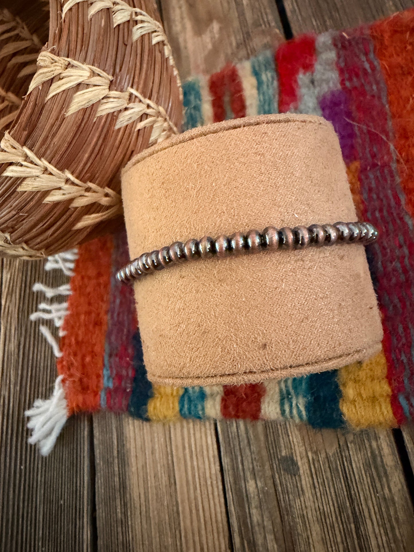 Handcrafted Copper Beaded Stretch Bracelet