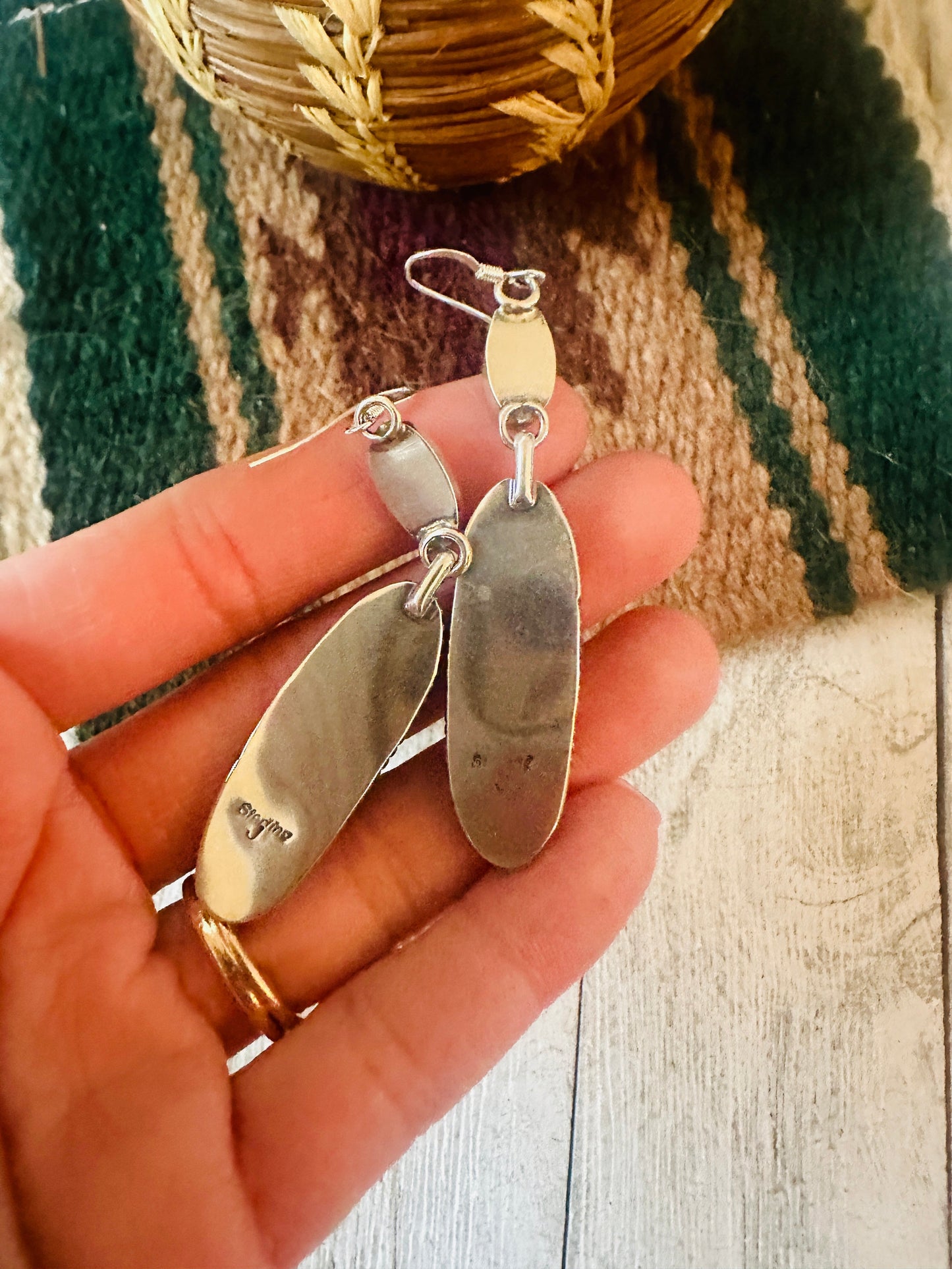 Handcrafted Sterling Silver & Queen Pink Conch Dangle Earrings