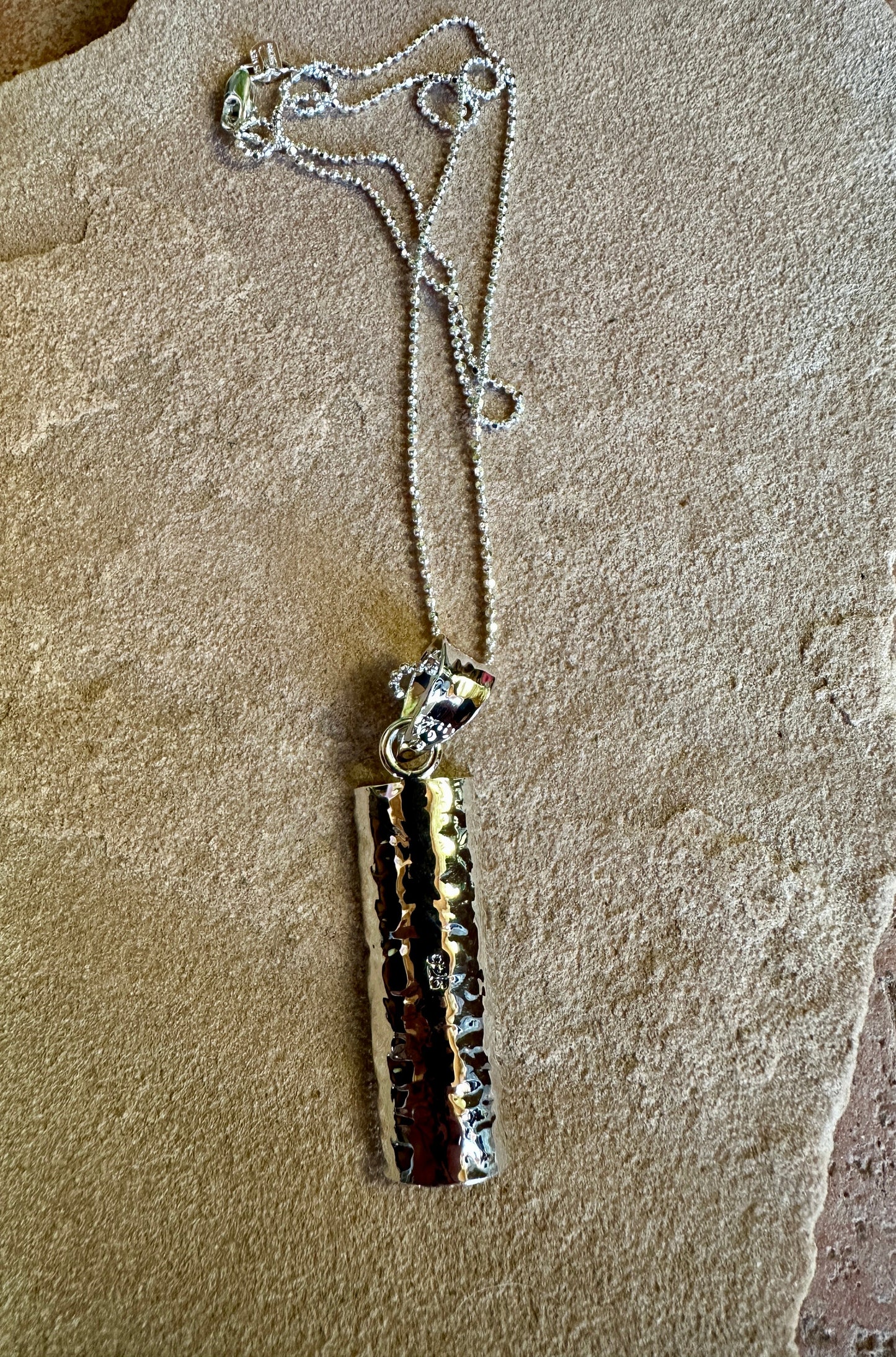 Copper Reflection Sterling Silver Pendant Necklace