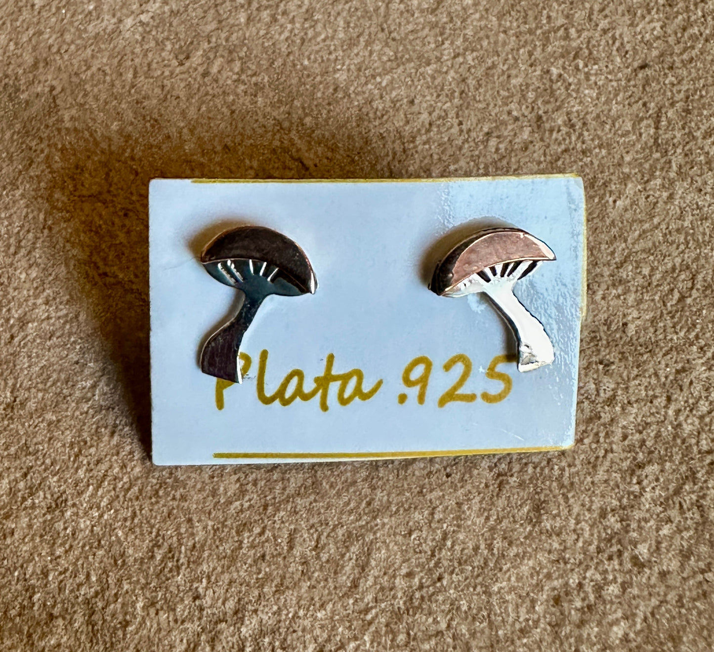 Sterling Silver & Copper Mushroom Earrings on Post