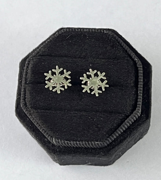 Sterling Silver Snowflake Earrings On Post
