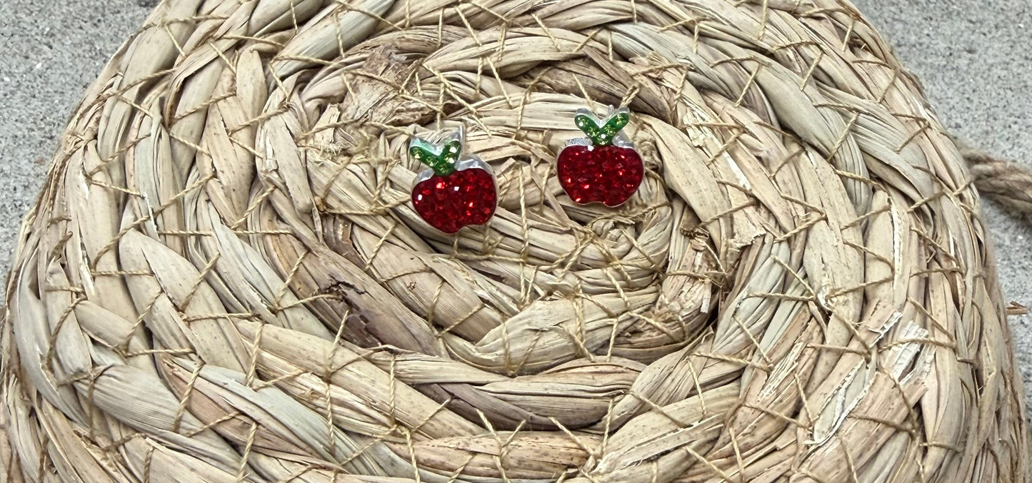 Apple CZ Sterling Silver Earrings