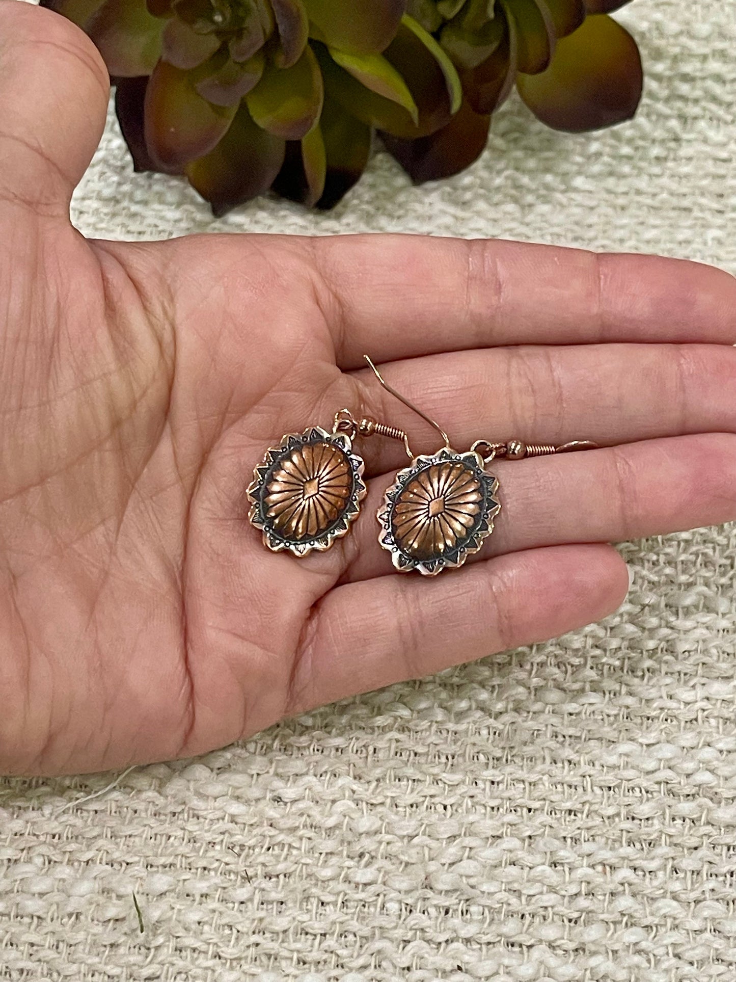 Handmade Copper Dangle Earrings