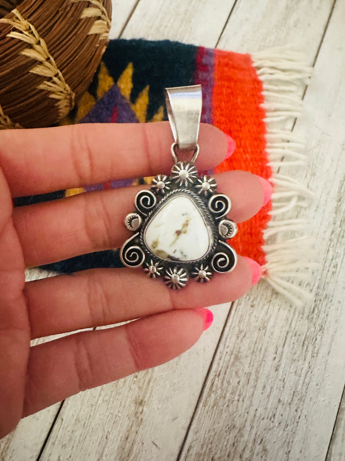 Navajo Palomino Turquoise & Sterling Silver Pendant