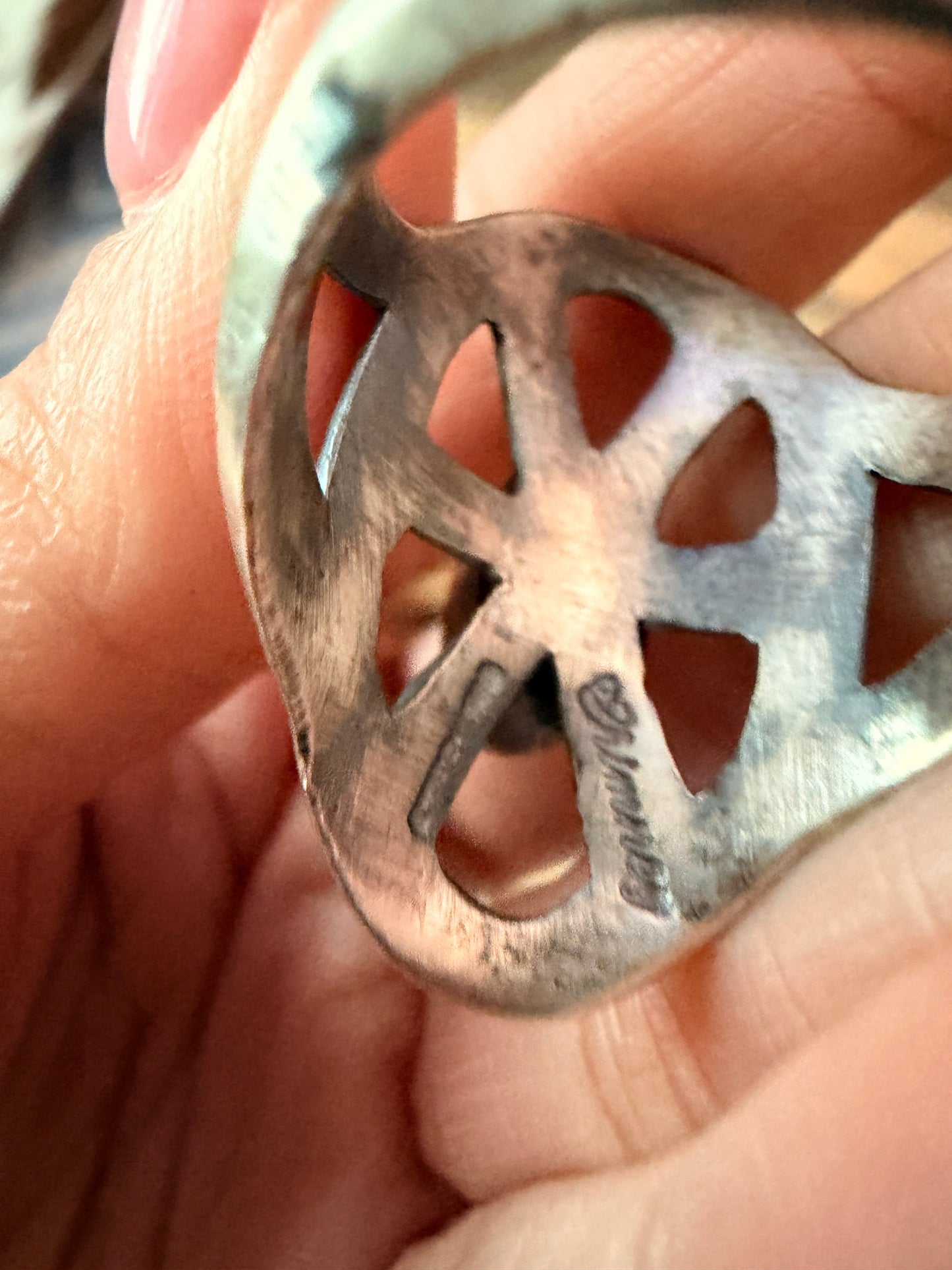 Handcrafted Coral and Sterling Silver Ring size 11 by Chimney Butte
