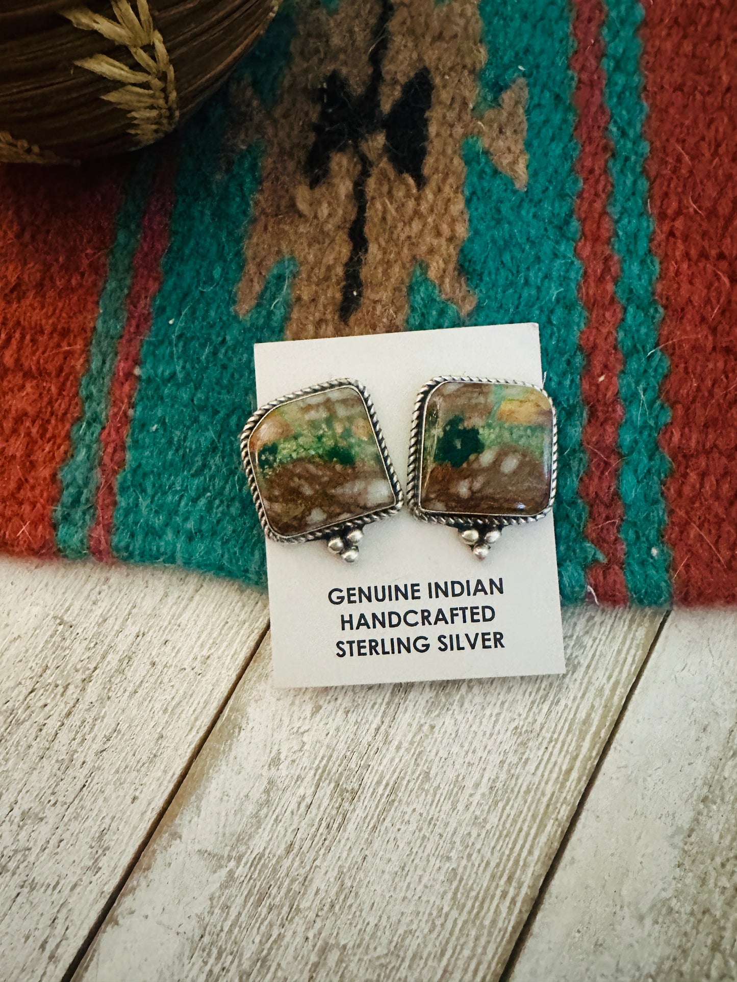 Navajo Sterling Silver & Turquoise Post Earrings